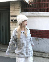 Vintage Ethnic Tteokbokki Hooded Knitwear