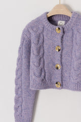 キュートガールリブドニットカーディガン / Cute Girl Ribbed Knit Cardigan