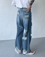 ダメージワイドパンツ / SK Damage Wide Pants (2 colors)