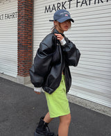 （UNISEX）ネブハイネックレザーブルゾン