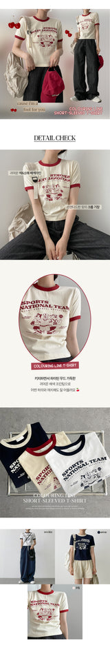 スポーツベアカラーショートスリーブTシャツ