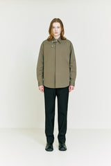 Collar Strap Shirt brown khaki (6683679588470)