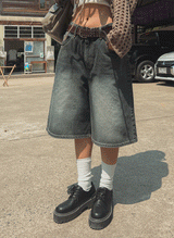 カルトワイドバーミューダデニムパンツ