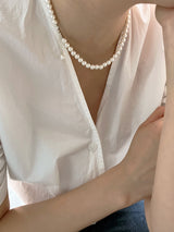 [92.5silver] swirl pearl necklace_5mm
