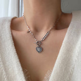ハートエンジェルトグルバーボールドネックレス/ejj Heart Angel Toggle Bar Bold Necklace