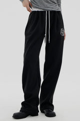 カラーコンビネーションレタリングブラッシュトレーニングパンツ / Color combination lettering brushed training pants (3color)