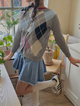 アーガイルルーピーカーディガン /  argyle loopy cardigan