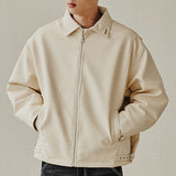 ヴィーガンレザーシングルジャケット / VEGAN LEATHER SINGLE JACKET_OATMEAL