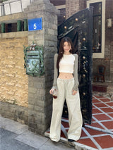 ナグランクロップドロングスリーブTシャツ/ Nagrang cropped long sleeve tee