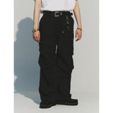 リファインナイロンパラシュートパンツ / REFINE NYLON PARACHUTE PANTS_BK