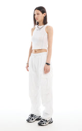 VOLUME CARGO PANTS_WHITE