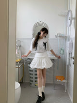 Balletcore Ribbon Loose Fit Short Sleeve Tee