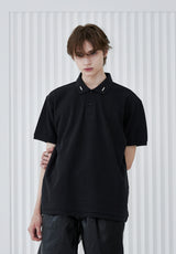 COLLAR IRON TIP PIQUE T-SHIRT BLACK (6566844498038)
