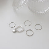 シャイニングハートレイヤードリングセット / Shining Heart Layered Ring Set