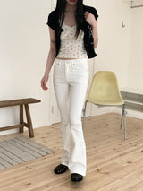 カンリーローライズコットンスパンブーツカットパンツ/Kanley Low Rise Cotton Span Bootcut Trousers