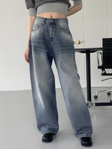 バズルウォッシングロングワイドデニムパンツ / bazle washing long wide denim pants
