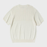 ケーブルハーフスリーブニット/CABLE HALF SLEEVE KNIT (IVORY)