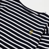 スモールロゴストライプロングスリーブTシャツ / SMALL LOGO STRIPE LONG SLEEVE T-SHIRT_NAVY