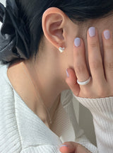 [92.5silver] glitter volume drop ring