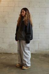 ロゴコットンスーパーワイドパンツ / BSR2223FWPT004 LOGO COTTON SUPER WIDE PANTS CEMENT GRAY