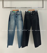 Pintuck Coloring Low Rise Wide Jeans