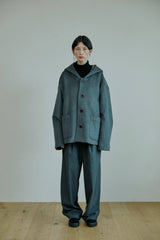 ウールフードコート/unisex wool hood coat gray