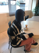 プリントウェーブモヘアニット