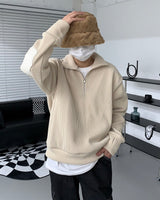 レザーパッチセミジップアップ/MT leather patch semi zip-up (3 colors)
