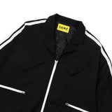 [UNISEX] Satin-Trimmed Padded Racing Jacket (Black)