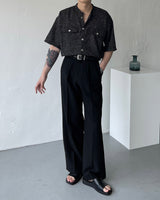 CR ツイードラウンドハーフシャツ / CR Tweed Round Half Shirt (2 colors)