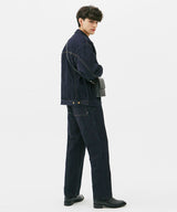 WASHING STITCH DENIM JACKET (BLACK) (6585252053110)