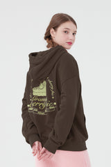 チェリーケーキ柄ジップアップフーディー／CHERRY CAKE PATTERN ZIP UP HOODIE [BROWN]