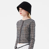 スモールチェリーシースルーパターンカーディガン / SMALL CHERRY SEE THROUGH PATTERN CARDIGAN [BROWN]