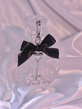 Black Ribbon Heart Key Keyring