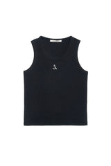 ロゴノースリーブトップ / LOGO SLEEVELESS TOP (BLACK)