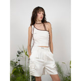 トラックアンバランスノースリーブトップ / TRACK UNBALANCE SLEEVELESS TOP - WHITE