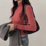 Saru Basic Slim Fit Turtleneck Long-Sleeved T-Shirt (12 colors)