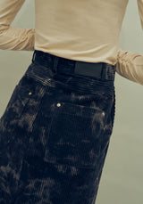 ケミカルウォッシュ風コーデュロイスカート / HIDE Slit Long Skirt (4606125572214)