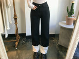 セミワイドフィットデニムパンツ/SEMI WIDE FIT BLACK+WHITE DENIM PANTS [17723]