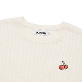 SMALL CHERRY CABLE CROP KNIT[WHITE]