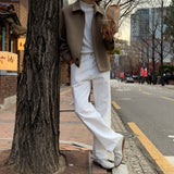 LMN Retro Semi Wide White Jeans (white)