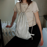 グロッシーストリングバッグ / GLOSSY STRING BAG_SILVER