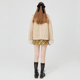 ハートボタンショートシャーリングジャケット / HEART BUTTON SHORT SHEARLING JACKET _ BEGIE