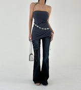 Tube Top Strap Mini Dress & Long T-shirt