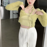 Green Cardigan Top Set (6686020272246)