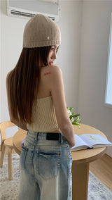 レイヤードニットチューブトップ / layered knit tube top