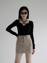ダブルポケットミニスカート / no.809 Double Pocket Mini Skirt (2color)