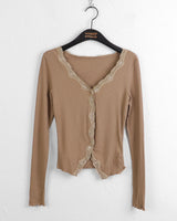 Romin lace long-sleeved cardigan
