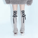 1 1 lace up leg warmer - BEIGE
