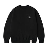[UNISEX]Line flower dot embroidery sweatshirt